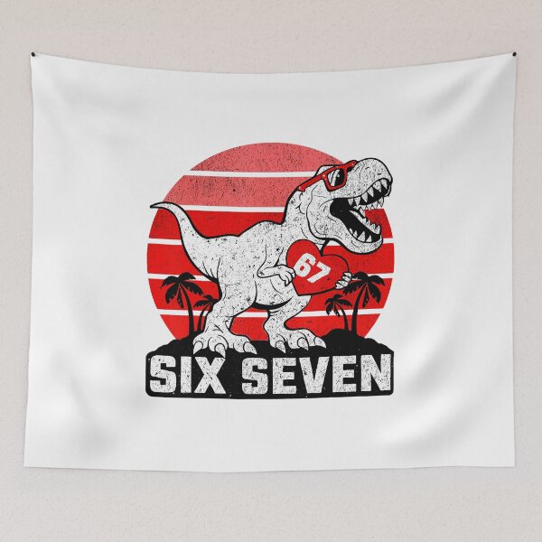 Item preview, Six Seven 67 T Rex Funny Dinosaur Meme Design designed and sold by gladysenglish.