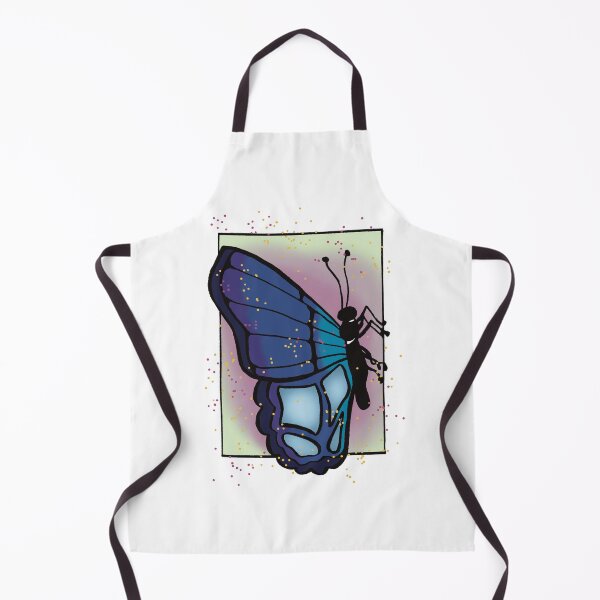 Item preview, Windswept Comic Art - Blue Butterfly with Pink and Yellow Background designed and sold by Jeanna’s Designs.