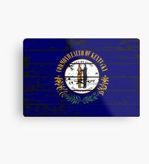FLAGGE VON KENTUCKY - BELIEBTE HOLZ-OVERLAY-NOTFALL-FLAGGEN-ENTWURF Metallbild