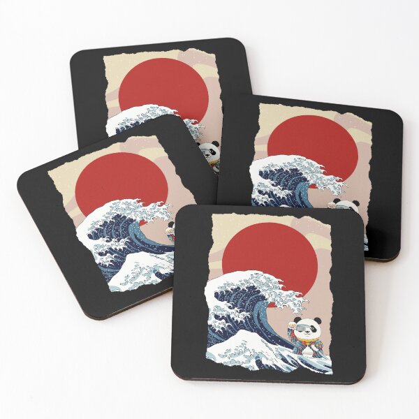 Item preview, Samurai Panda Great Wave Japanese Style Illustration designed and sold by JEFDodsonArt.
