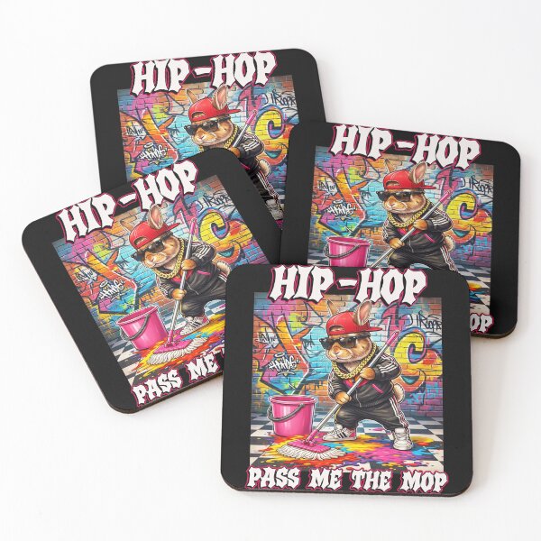 Item preview, Hip Hop Pass Me The Mop Funny Bunny Cleaning Meme designed and sold by schoolofbullies.