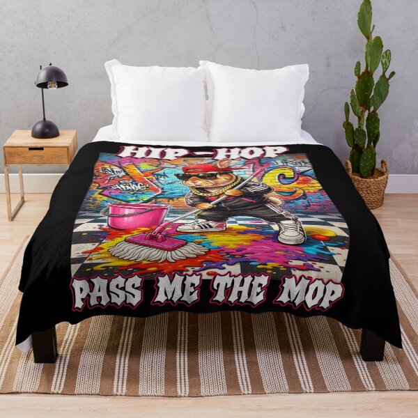 Item preview, Hip Hop Pass Me The Mop Funny Bunny Cleaning Meme designed and sold by schoolofbullies.