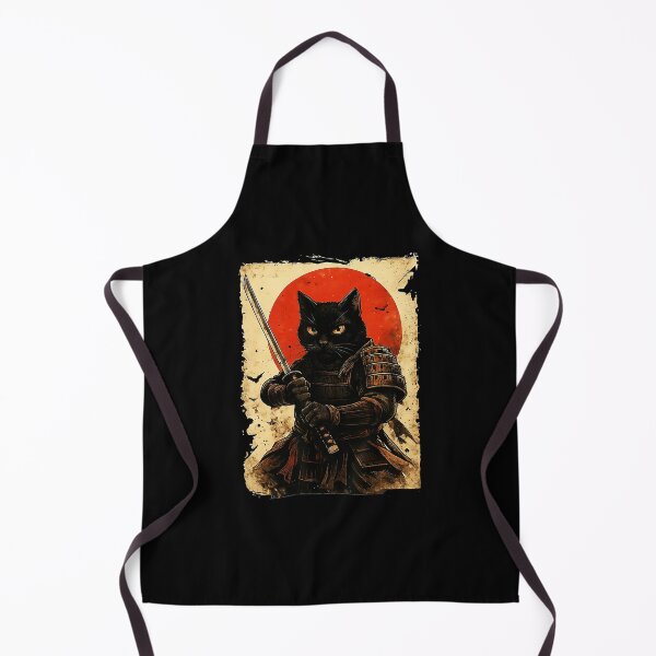 Item preview, Black Cat Samurai Vintage Japanese Warrior Illustration designed and sold by titanlevi.
