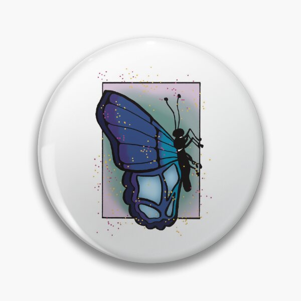 Item preview, Windswept Comic Art - Blue Butterfly with Green and Pink Background designed and sold by Jeanna’s Designs.