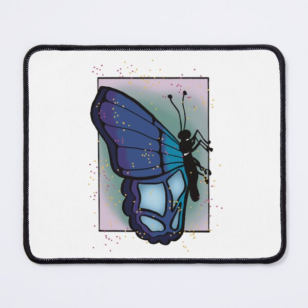 Item preview, Windswept Comic Art - Blue Butterfly with Green and Pink Background designed and sold by Jeanna’s Designs.