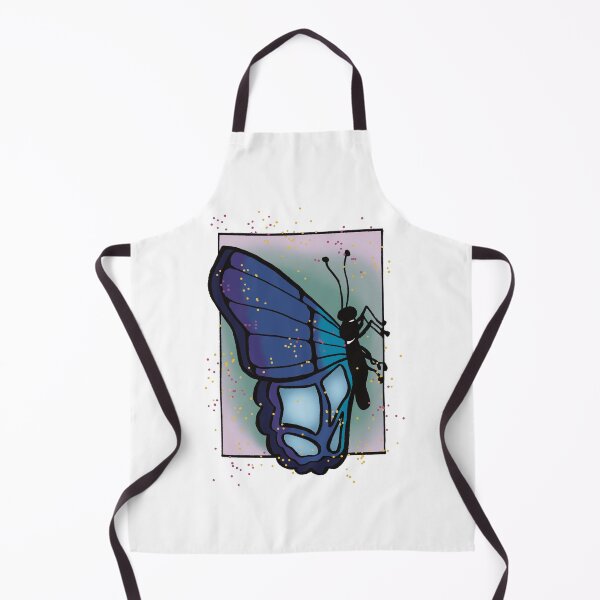 Item preview, Windswept Comic Art - Blue Butterfly with Green and Pink Background designed and sold by Jeanna’s Designs.