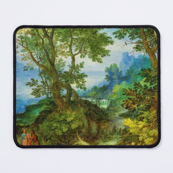 Item preview, Mountain Landscape with the Temptation of Christ Painting designed and sold by TheSoulOfArt.