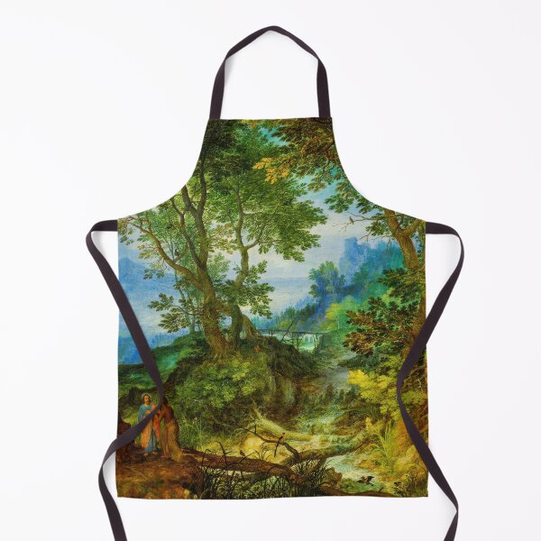 Item preview, Mountain Landscape with the Temptation of Christ Painting designed and sold by TheSoulOfArt.