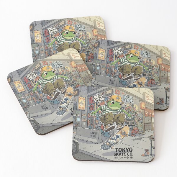 Item preview, Tokyo Skate Co. Frog - Retro Streetwear Mascot & Skater Art designed and sold by The Chill Pond.