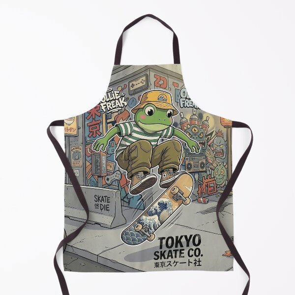 Item preview, Tokyo Skate Co. Frog - Retro Streetwear Mascot & Skater Art designed and sold by The Chill Pond.