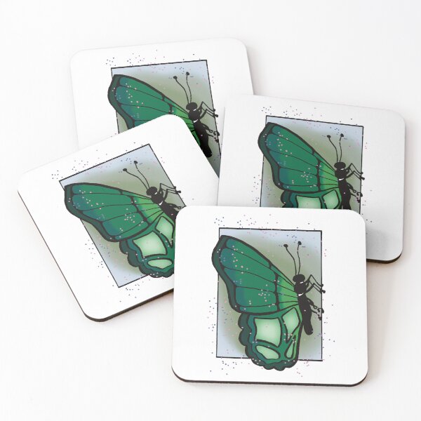 Item preview, Windswept Comic Art - Green Butterfly with Green Background designed and sold by Jeanna’s Designs.