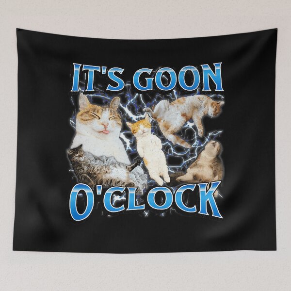 Item preview, It’s Goon O’Clock Funny Cat Meme Collage designed and sold by tadmercado.
