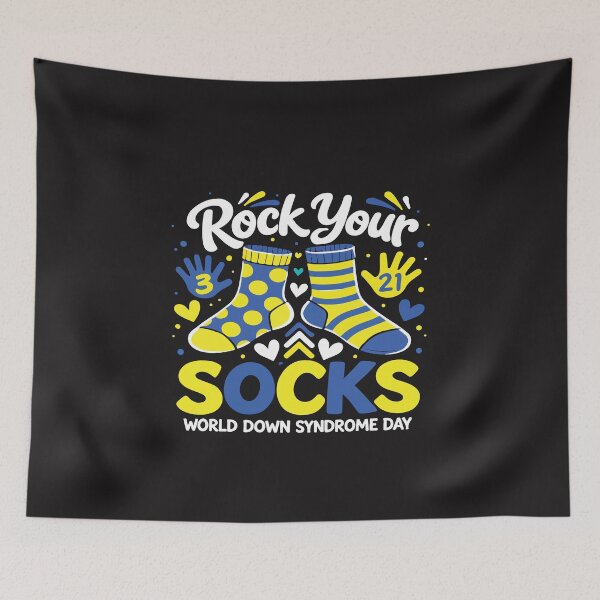 Item preview, Rock Your Socks 3 21 Down Syndrome Day Awareness Colorful Support designed and sold by kiralynstration.