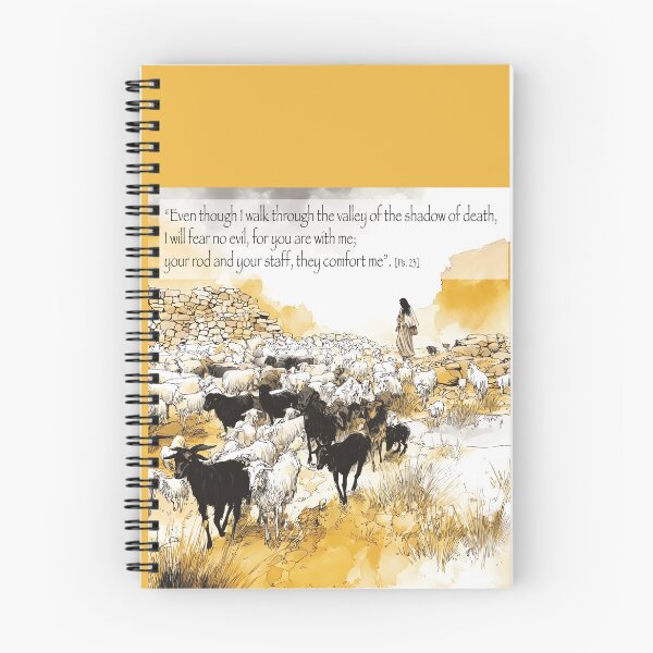 Item preview, Psalm 23:4 I Will Fear No Evil - Valley of Shadow Biblical Art Print designed and sold by Banal25.