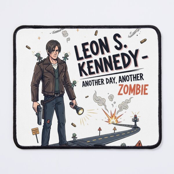 Item preview, Leon Kennedy Another Day Another Zombie Funny Meme designed and sold by VitalDesigner.
