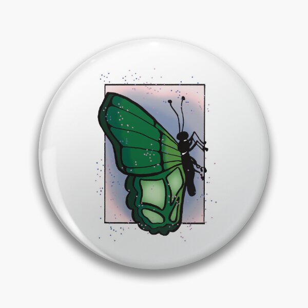 Item preview, Windswept Comic Art - Green Butterfly with Blue and Pink Background designed and sold by Jeanna’s Designs.