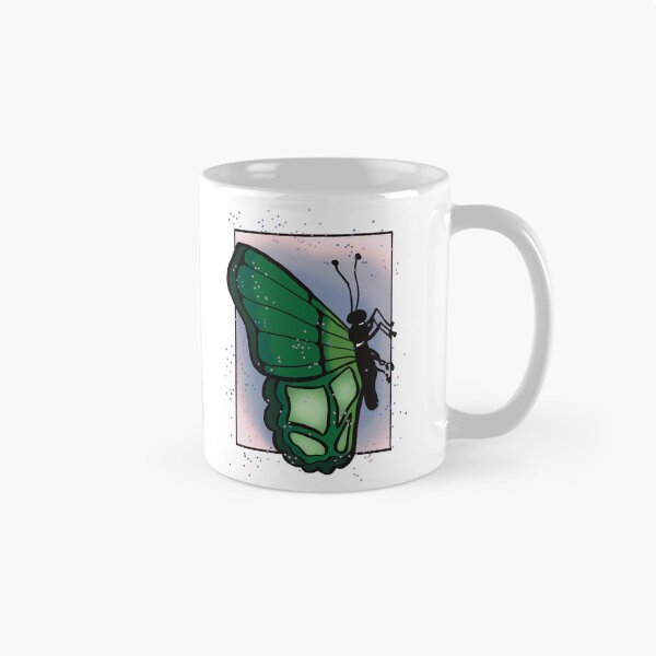 Item preview, Windswept Comic Art - Green Butterfly with Blue and Pink Background designed and sold by Jeanna’s Designs.