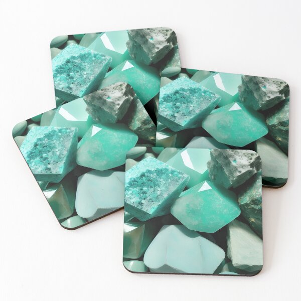 Item preview, Emerald Gemstone Geometric Crystal Pattern designed and sold by astersgraphics.