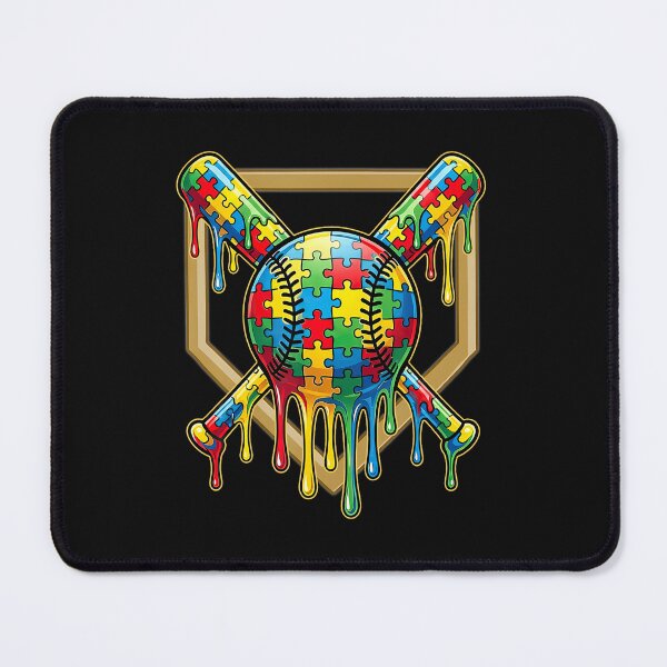Item preview, Puzzle Piece Baseball Icecream Drip Autism Awareness designed and sold by Imalyanmani.