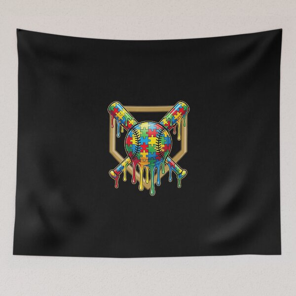 Item preview, Puzzle Piece Baseball Icecream Drip Autism Awareness designed and sold by Imalyanmani.