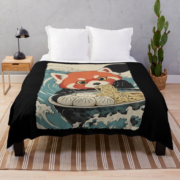Item preview, Red Panda Eating Ramen Cute Noodle Lover  designed and sold by JEFDodsonArt.