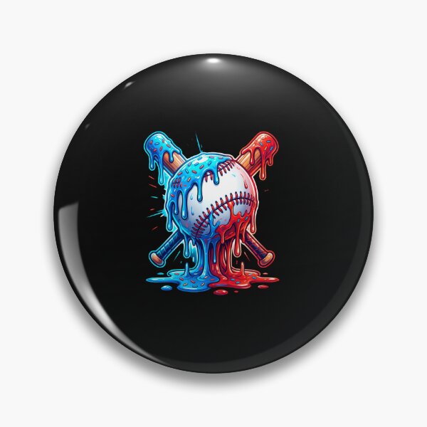 Item preview, Baseball Drip Ice Cream Bright Crossed Bat Melt designed and sold by Imalyanmani.