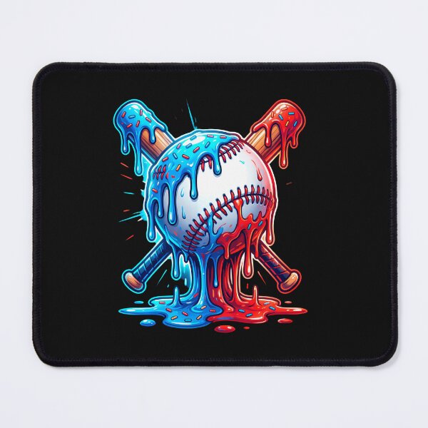 Item preview, Baseball Drip Ice Cream Bright Crossed Bat Melt designed and sold by Imalyanmani.