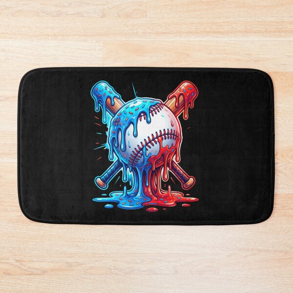 Item preview, Baseball Drip Ice Cream Bright Crossed Bat Melt designed and sold by Imalyanmani.