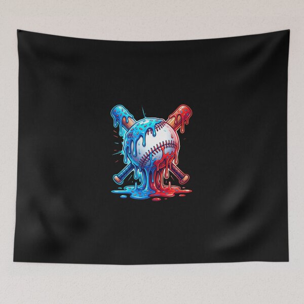 Item preview, Baseball Drip Ice Cream Bright Crossed Bat Melt designed and sold by Imalyanmani.