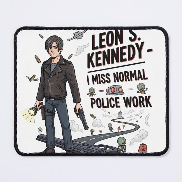 Item preview, Leon Kennedy Miss Normal Police Work Funny Meme designed and sold by VitalDesigner.