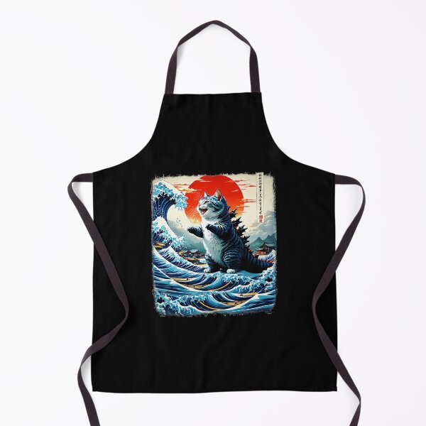 Item preview, Catzilla Great Wave Japanese Style Cat Illustration designed and sold by titanlevi.