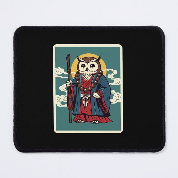 Item preview, Zen Owl Monk Japanese Style Illustration designed and sold by JordynLadukeg65.