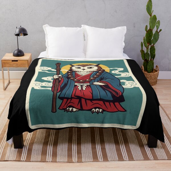 Item preview, Zen Owl Monk Japanese Style Illustration designed and sold by JordynLadukeg65.