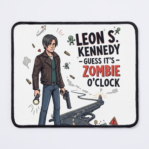 Item preview, Leon Kennedy Guess It's Zombie O'Clock Funny Meme designed and sold by VitalDesigner.