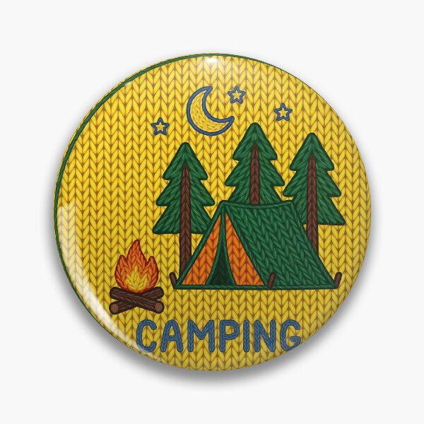 Item preview, Camping - Knitted Tent Campfire Forest Vintage Outdoor Adventure Design designed and sold by Pattern-Parade.