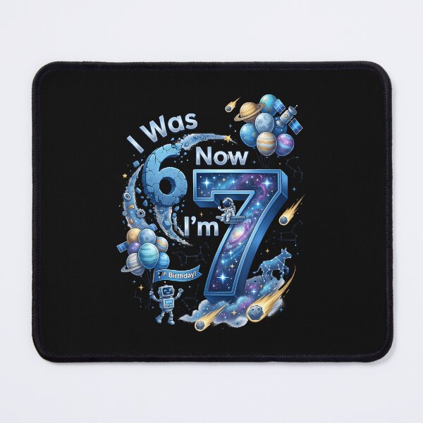 Item preview, I Was 6 Now I'M 7 7Th Birthday 67 Astronaut Space designed and sold by Imalyanmani.