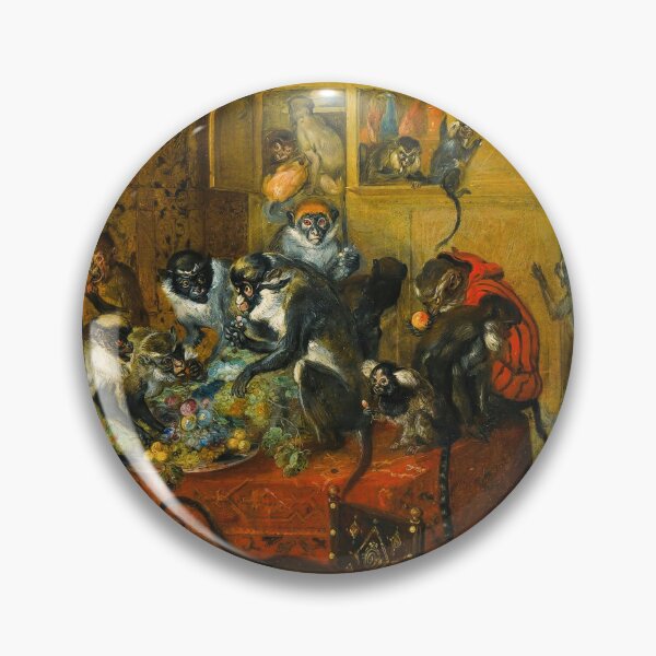 Item preview, Jan Brueghel Monkeys Feasting Singerie Classic Fine Art designed and sold by TheSoulOfArt.