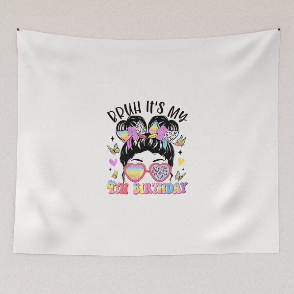 Item preview, Bruh Its My 4Th Birthday Messy Bun 4 Years Old designed and sold by Imalyanmani.