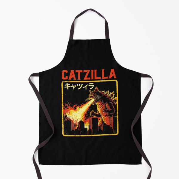 Item preview, Catzilla Fire Breathing Cat Monster Retro Illustration designed and sold by titanlevi.