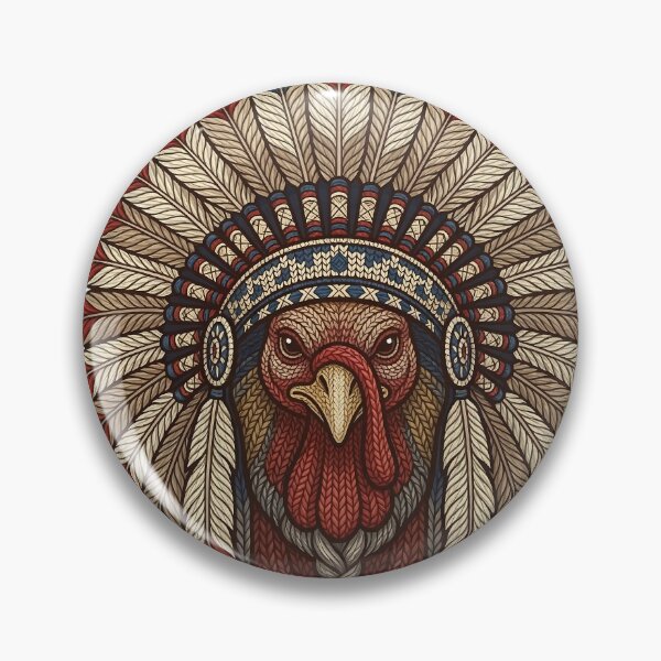 Item preview, Thanksgiving Turkey Chief - Native American Headdress Vintage Retro Design designed and sold by Pattern-Parade.