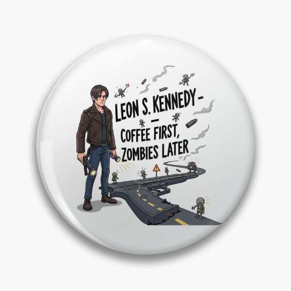 Item preview, Leon Kennedy Coffee First Funny Meme designed and sold by VitalDesigner.