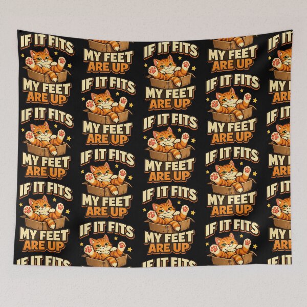 Item preview, If It Fits My Feet Are Up Funny Lazy Cat Humor Design designed and sold by TeeTimeTreasure.