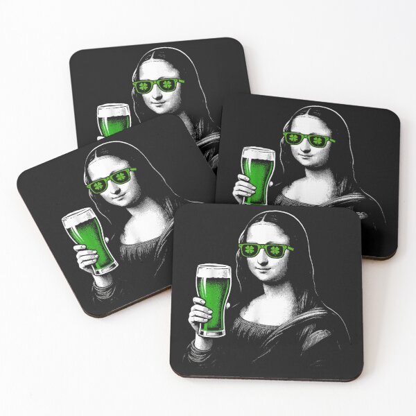 Item preview, Mona Lisa Drinking Green Beer Funny St Patricks Day Art Parody Shirt designed and sold by YubitaLeLe.