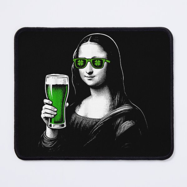 Item preview, Mona Lisa Drinking Green Beer Funny St Patricks Day Art Parody Shirt designed and sold by YubitaLeLe.