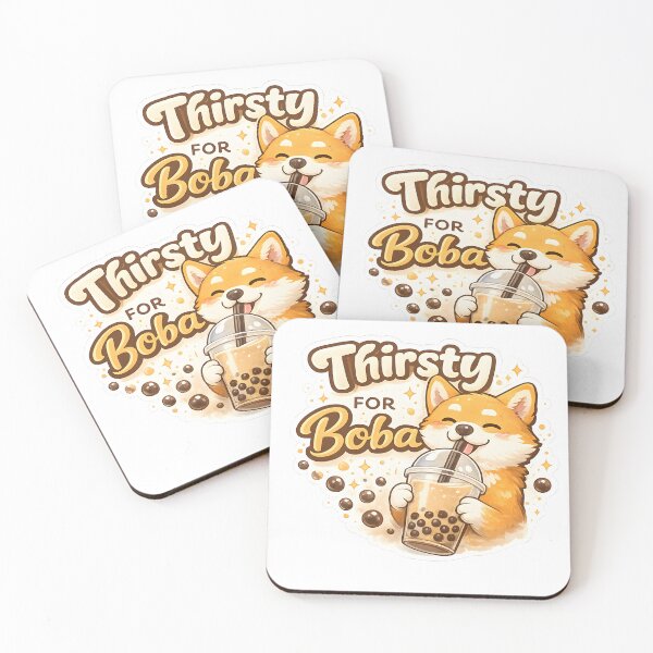 Item preview, Cute Shiba Inu Thirsty Boba Tea designed and sold by giachem99.
