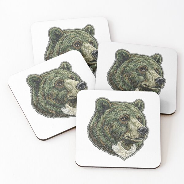 Item preview, Grizzly Bear Head - Vintage Embroidered Wildlife Patch Design designed and sold by Pattern-Parade.