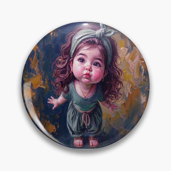 Item preview, Whimsical Hyper Realistic Big Eyed Girl Character Design Art with Happy Giggling Expression designed and sold by ARTCREATESHOP.