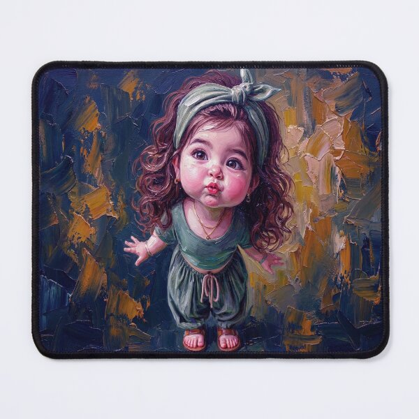 Item preview, Whimsical Hyper Realistic Big Eyed Girl Character Design Art with Happy Giggling Expression designed and sold by ARTCREATESHOP.