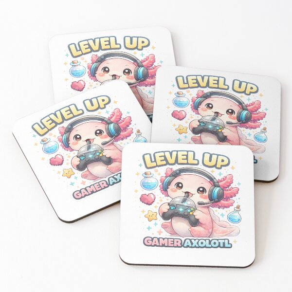 Item preview, Cute Gamer Axolotl Level Up Design designed and sold by giachem99.
