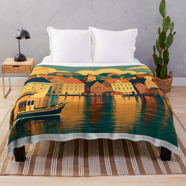 Item preview, Germany - Flensburg  Colorful Harborfront and boat designed and sold by darekkocurek.